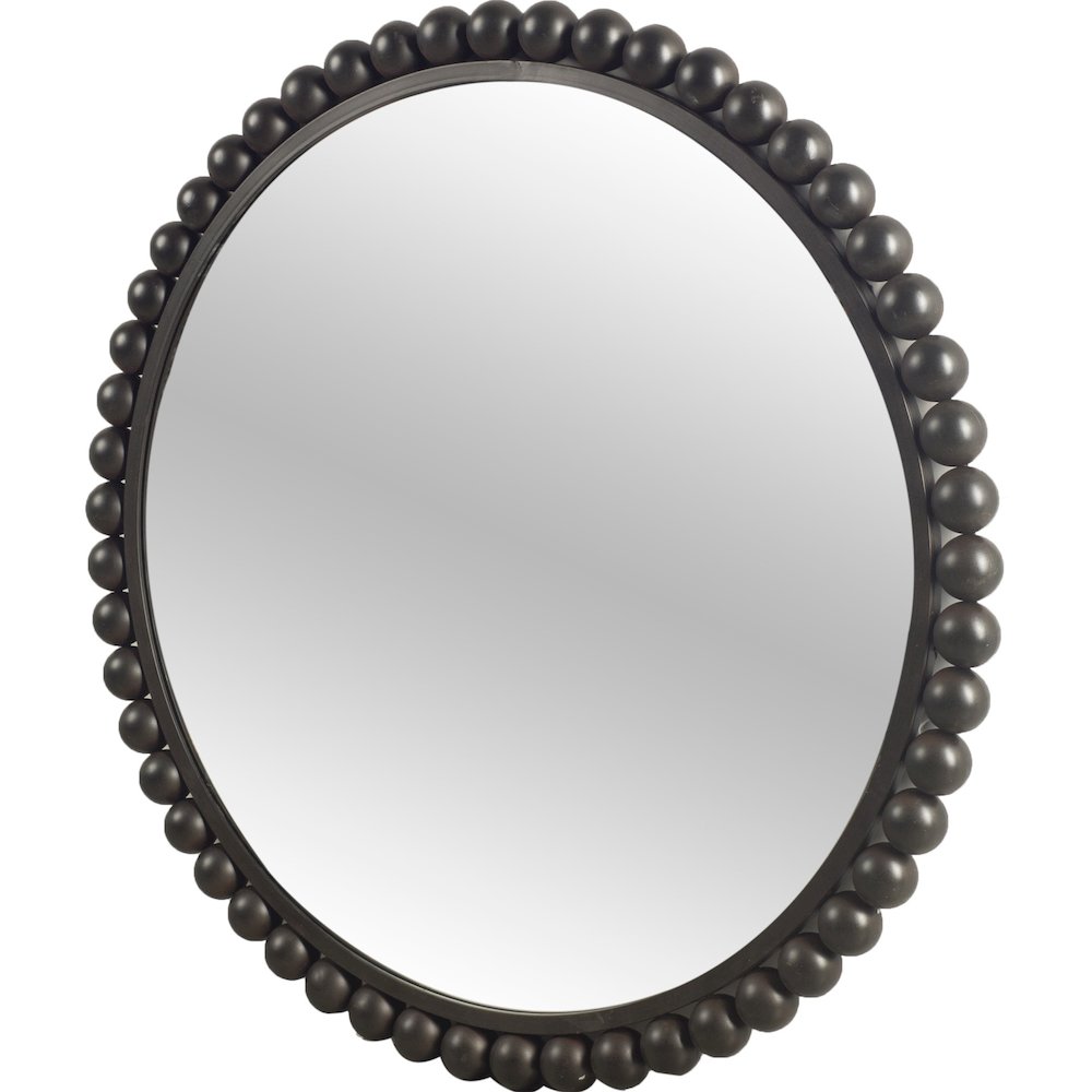 Orbit 43" Round Black Metal Ball Frame Mirror