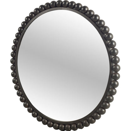 Orbit 43" Round Black Metal Ball Frame Mirror