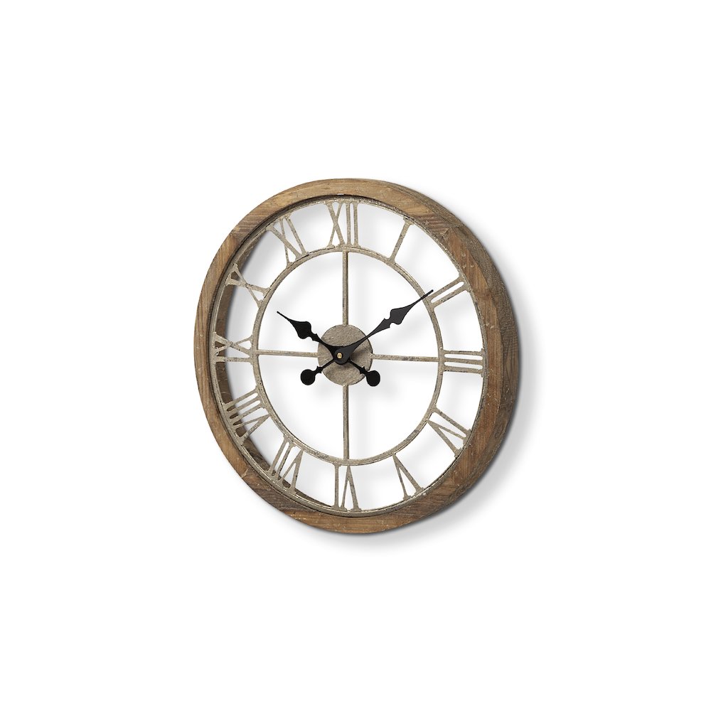 Mething Light Brown 19" Small Farmhouse Wall Clock