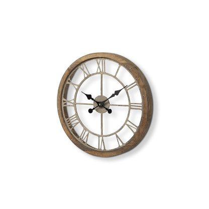 Mething Light Brown 19" Small Farmhouse Wall Clock