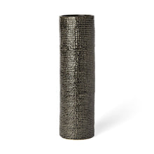Kona III Large Black/Gold Cylindrical Ceramic Vase