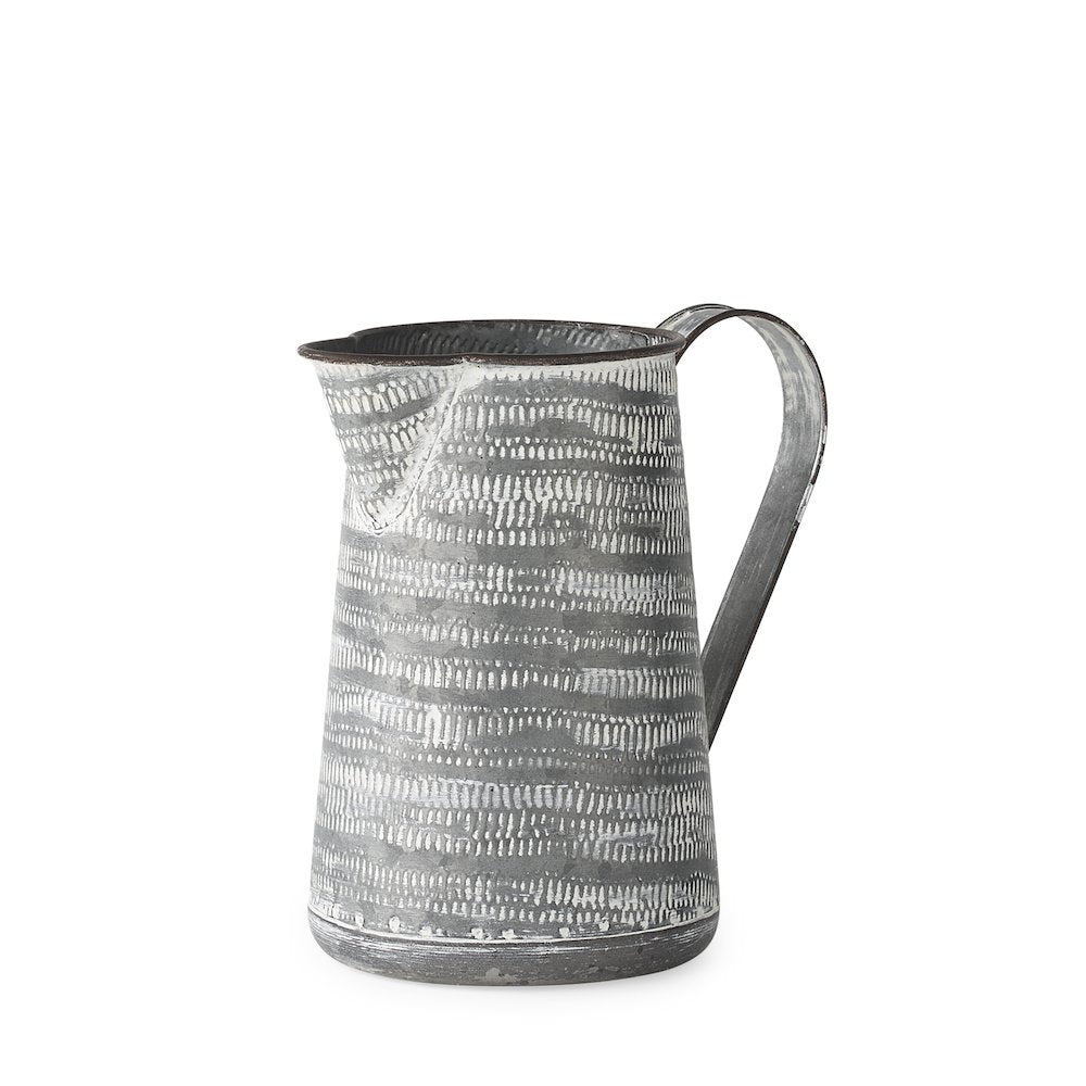 Serena I 8H Small Gray/White Textured Metal Jug