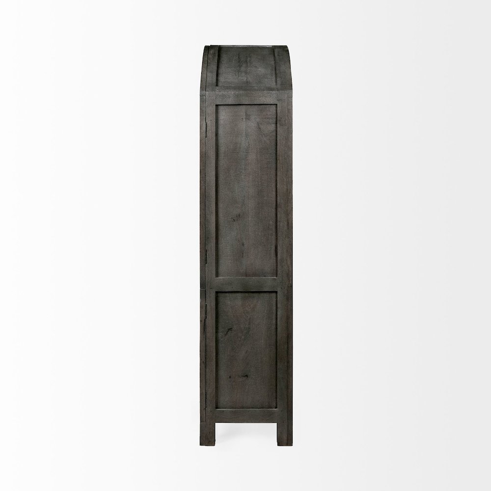 Barrett 48.5L X 17.25W X 73H Gray Solid Wood Display Cabinet