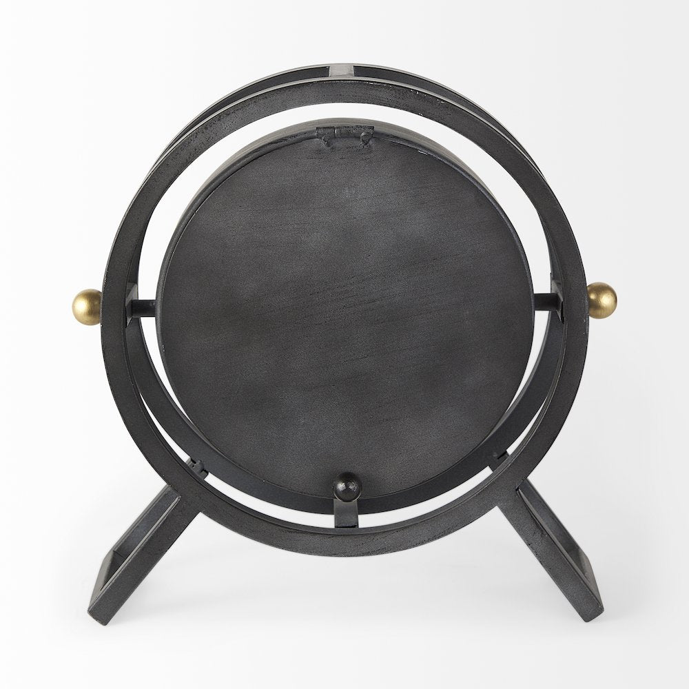 Gaston Gray Metal Circular Table Clock