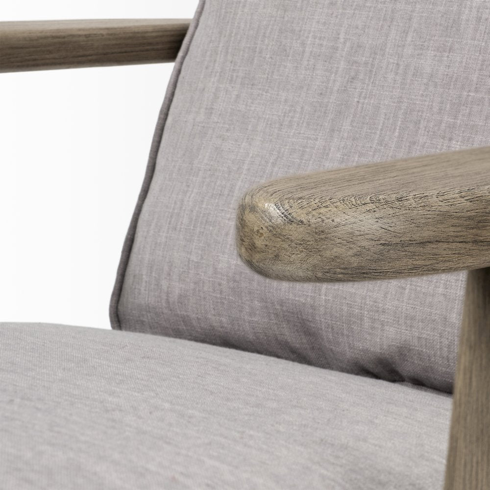 Olympus II Flint Gray Fabric Covered Wooden Frame Accent Chair