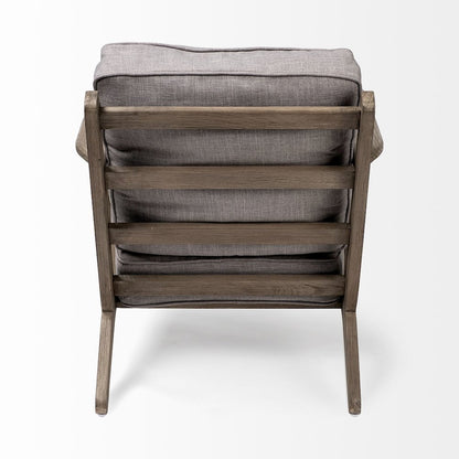 Olympus II Flint Gray Fabric Covered Wooden Frame Accent Chair