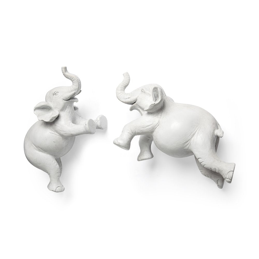 Maynard Set of 2 White Elephant Wall Decorations