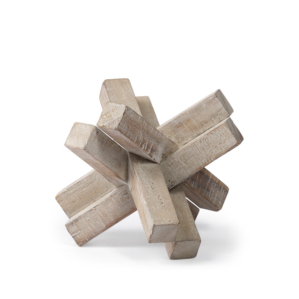 Vega II (Large) 7L x 7W Natural Wood Jack Object
