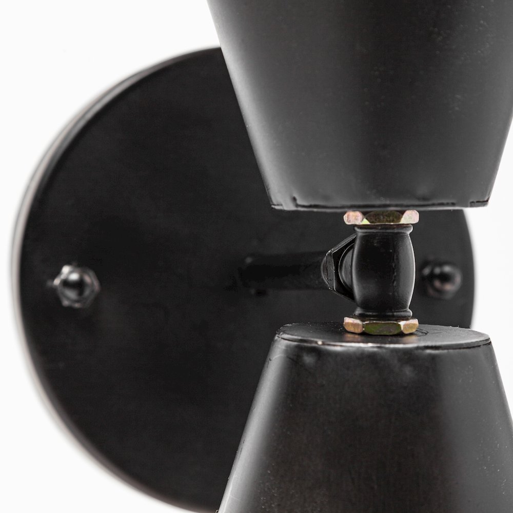 Eris II 7.3x12.6 Black Metal w/Gold Accent Double-Cone Wall Sconce