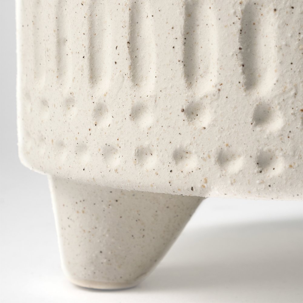 Jacob I Short White Ceramic Smiling Face Vase
