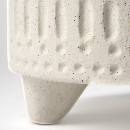 Jacob I Short White Ceramic Smiling Face Vase