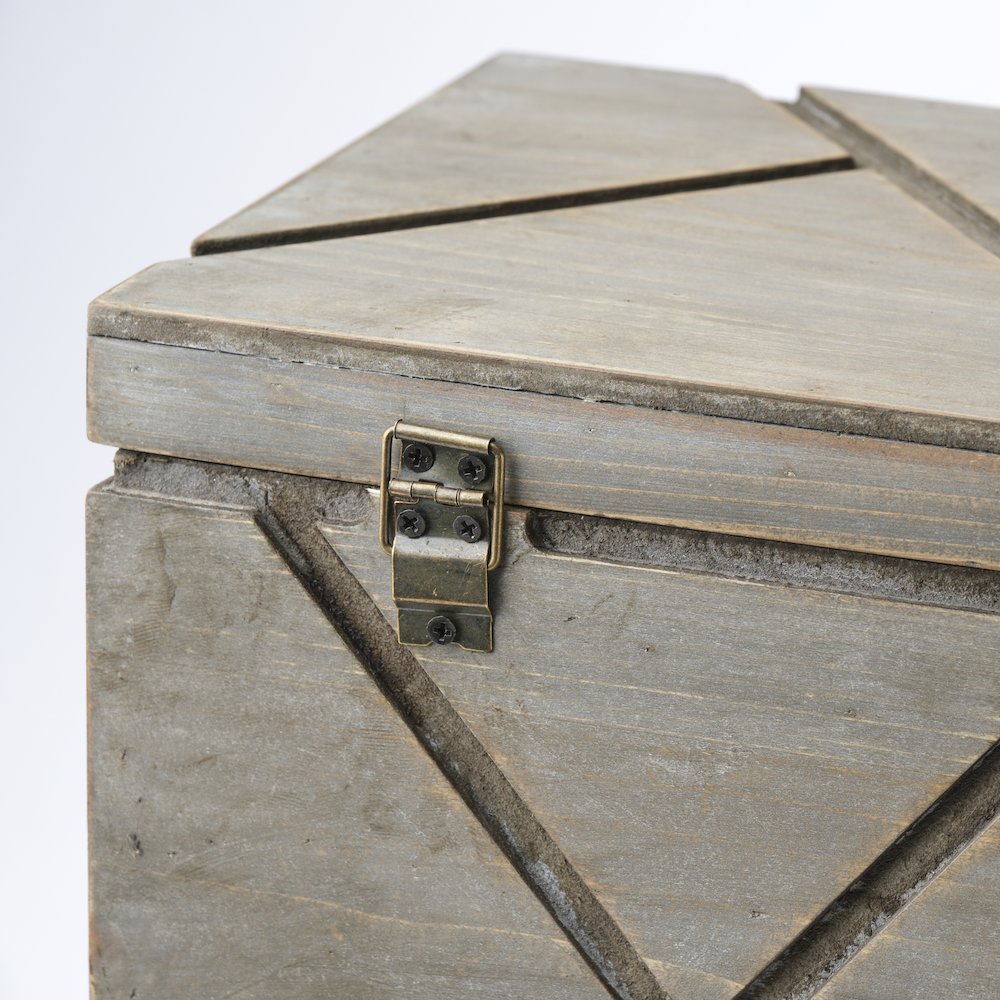 Niobe (Set of 2) 16L x 11W Gray Wooden Nesting Boxes