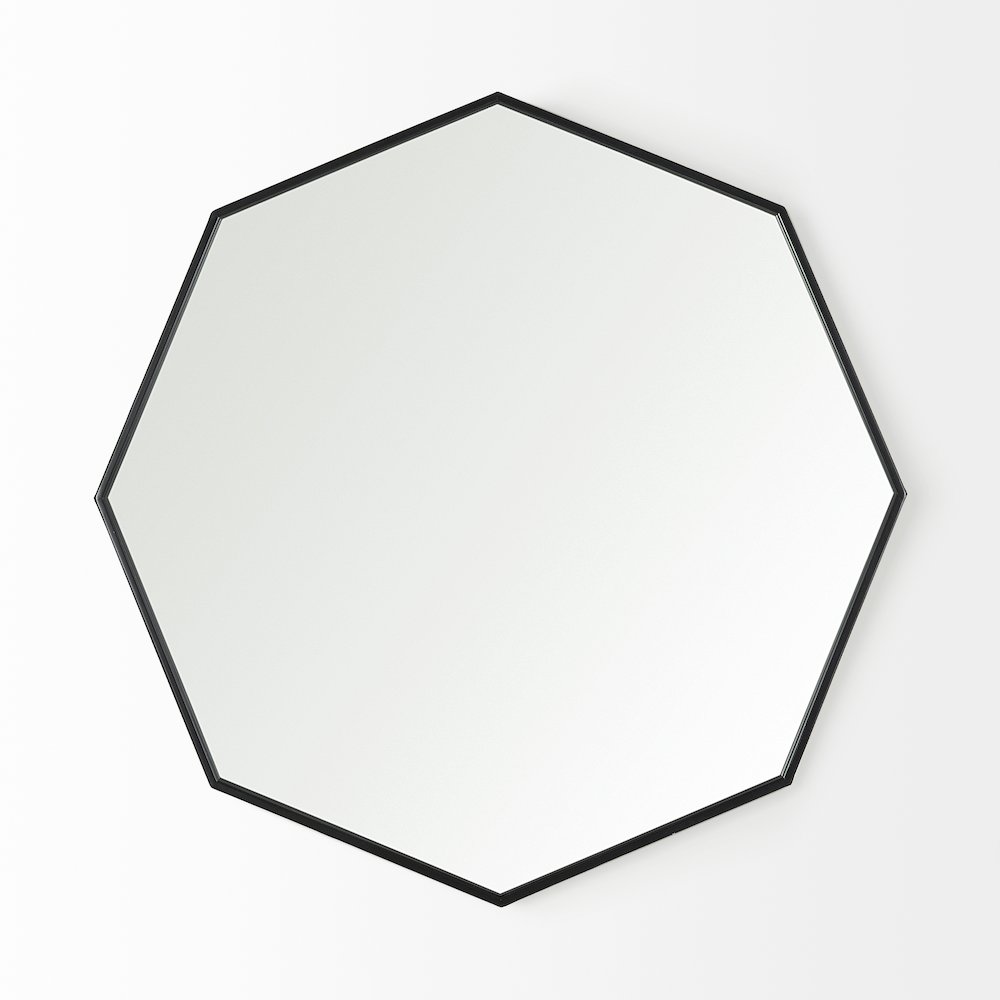 Helix 37" Octogon Black Metal Frame Mirror