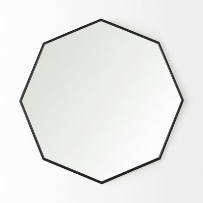 Helix 37" Octogon Black Metal Frame Mirror