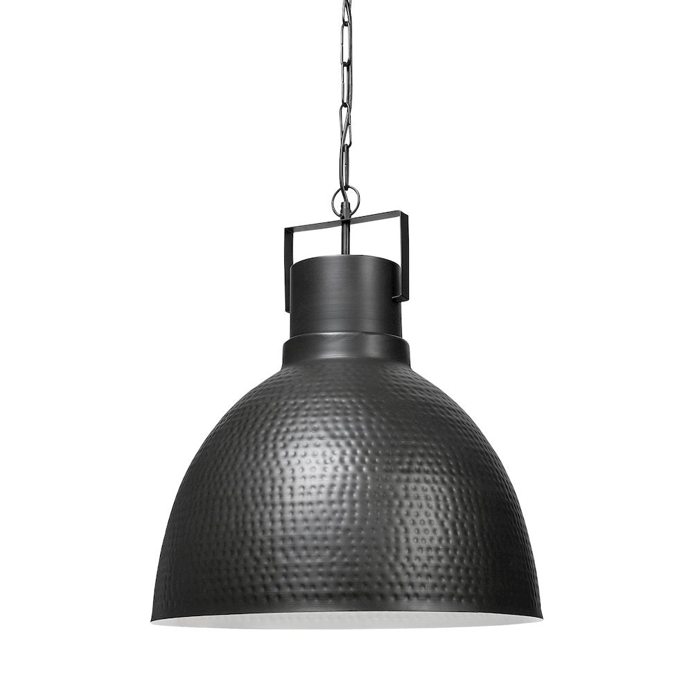 Minerva 19x22 Metallic Gray Hammered Detail Pendant Light