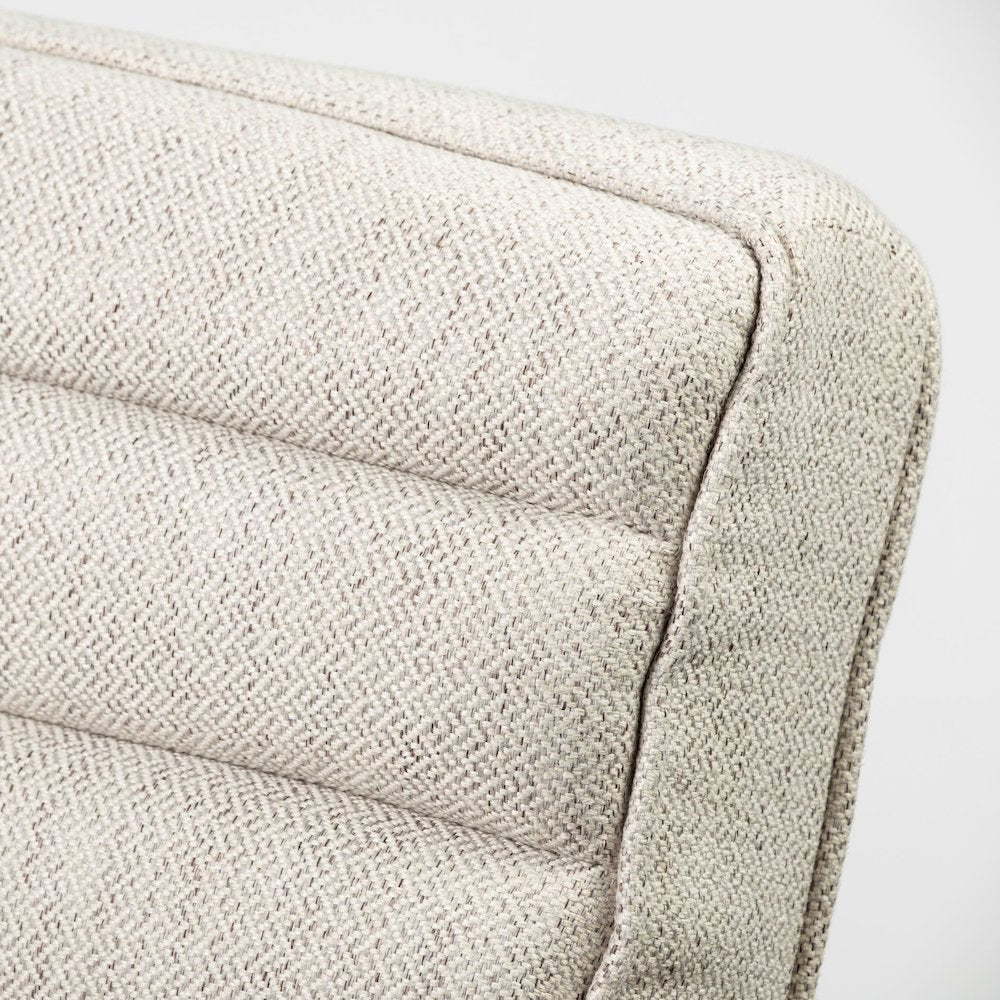 Ajax II Cream Fabric W/ Brown Wooden Frame Accent Chair