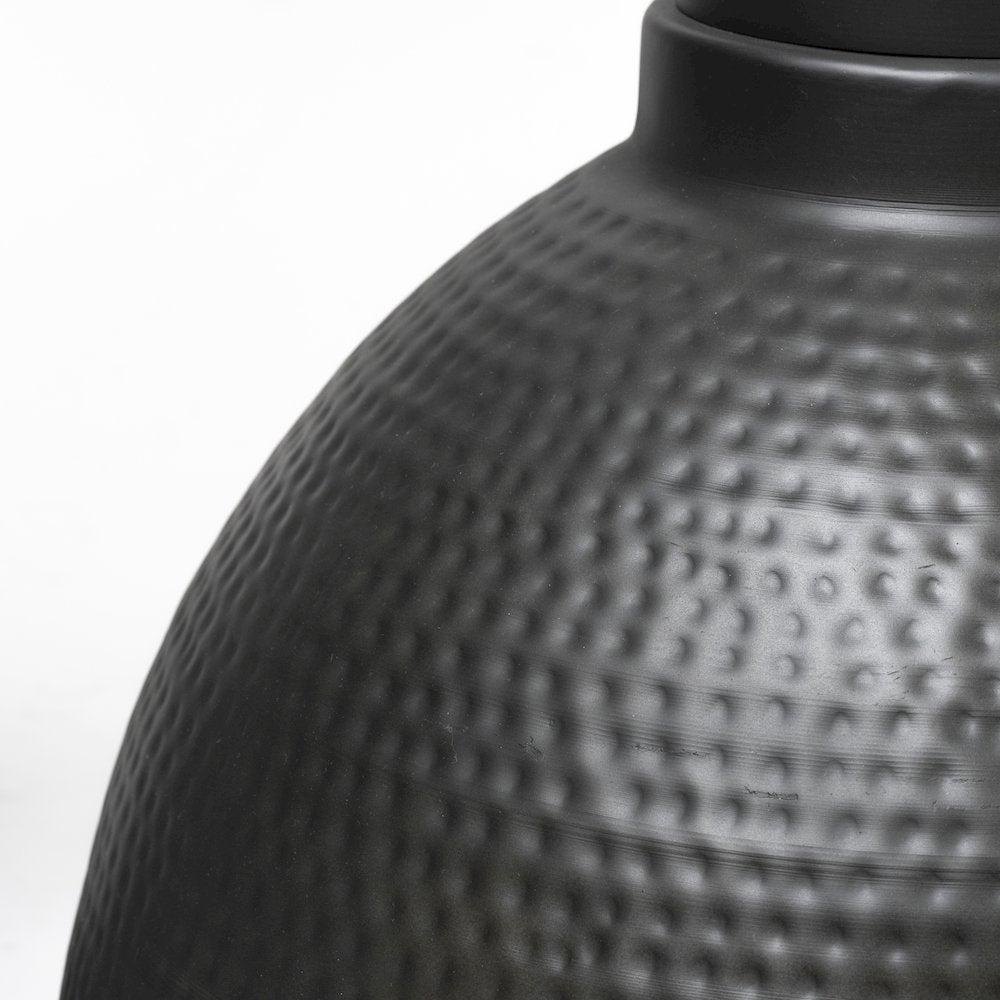 Minerva 19x22 Metallic Gray Hammered Detail Pendant Light