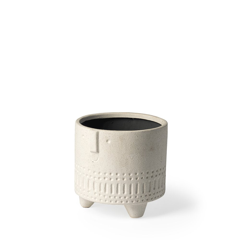 Jacob I Short White Ceramic Smiling Face Vase