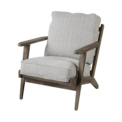 Olympus VI Frost Grey Fabric Wrapped Wooden Frame Accent Chair