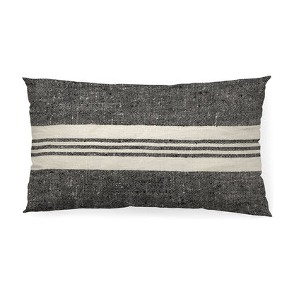 Sharon 14 x 26 Black With Stripes Decorative Pillow Cover