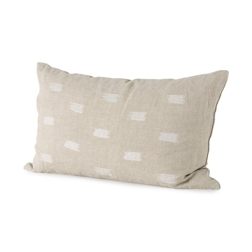 Lacey 13 x 21 Beige/White Decorative Pillow Cover