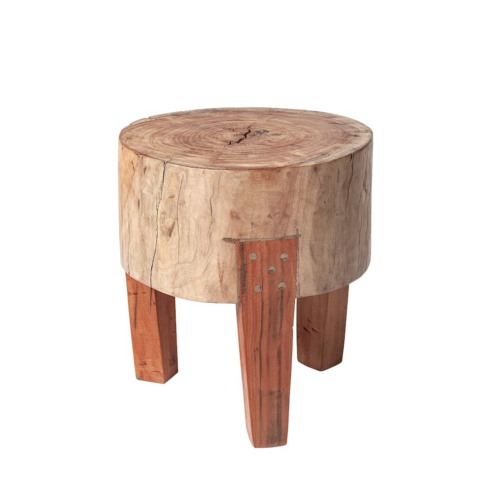 Asco 15"H Rustic Solid Reclaimed Wood Stool