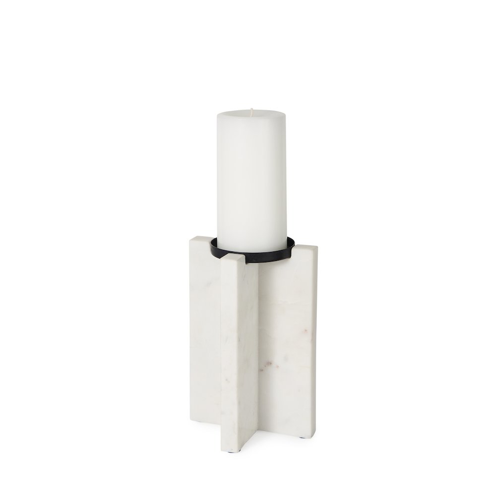Sophia 5.5"L x 3.5"W x 8.0"H. Marble Candle Holder Medium