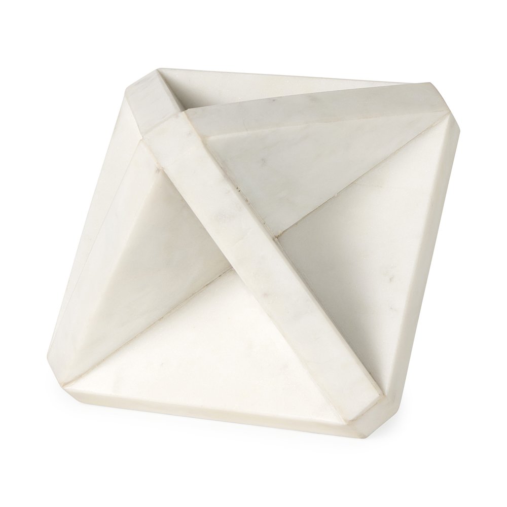 Sophia 5.5 L x 5.5 W x 8.5 H White Marble Decor Stand