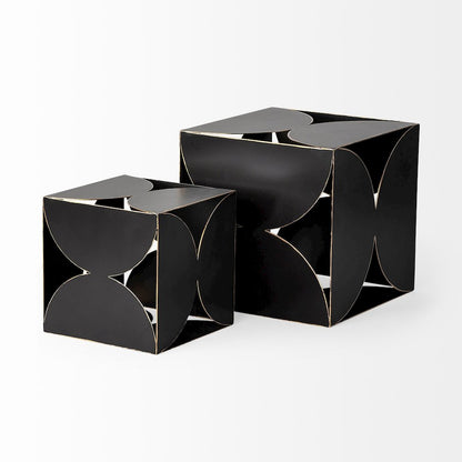 Darren (Small) 6L x 6W Black Metal Decorative Cube