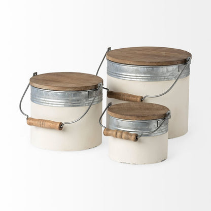 Alani (Set of 3) White Metal Storage Boxes