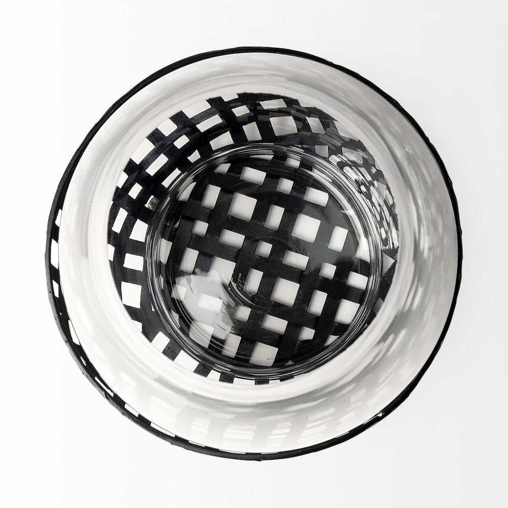Reena I Small Black Woven Metal Base Table Candle Holder