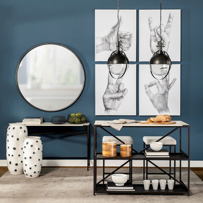 Leighton II 15x20 Black Metal Spherical Pendant Light