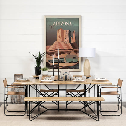 Papillion III 66L x 16W Blonde Wood And Iron Dining Bench