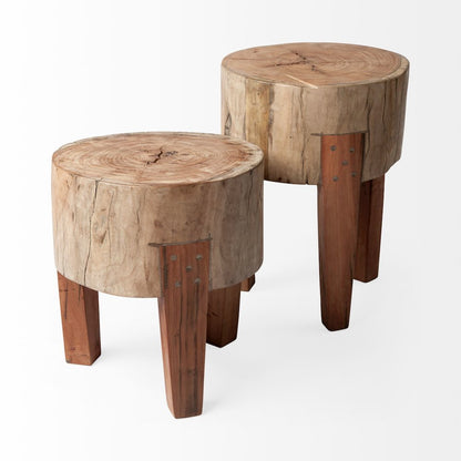 Asco 15"H Rustic Solid Reclaimed Wood Stool