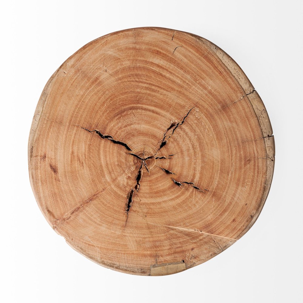 Asco 15"H Rustic Solid Reclaimed Wood Stool