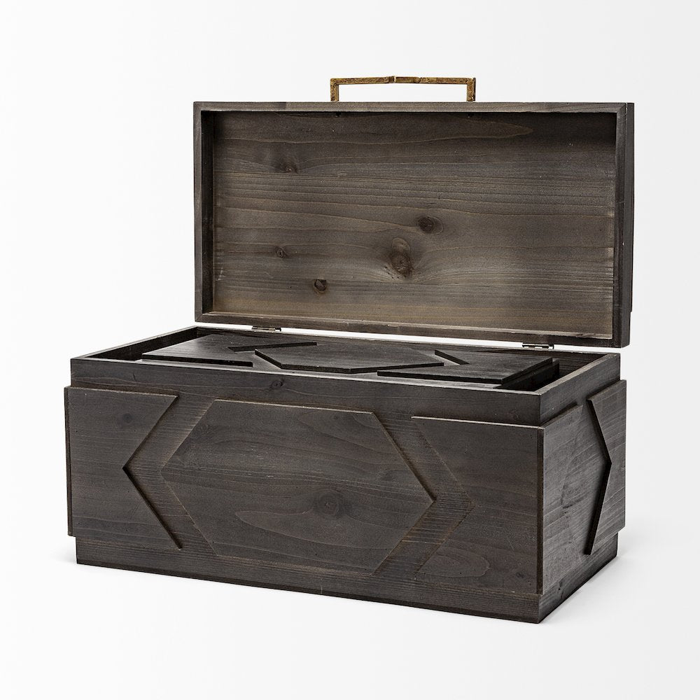 Cassia Set of 2 Brown Wooden Boxes