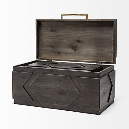Cassia Set of 2 Brown Wooden Boxes