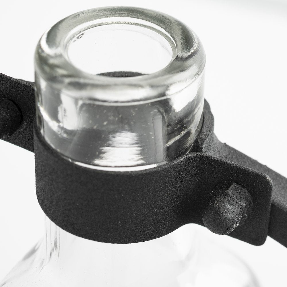 Monica I Short Black Metal Glass Bottle Vase