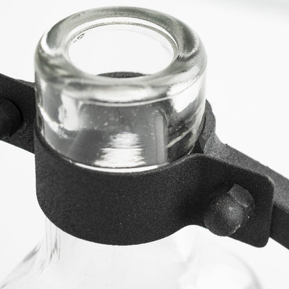 Monica I Short Black Metal Glass Bottle Vase