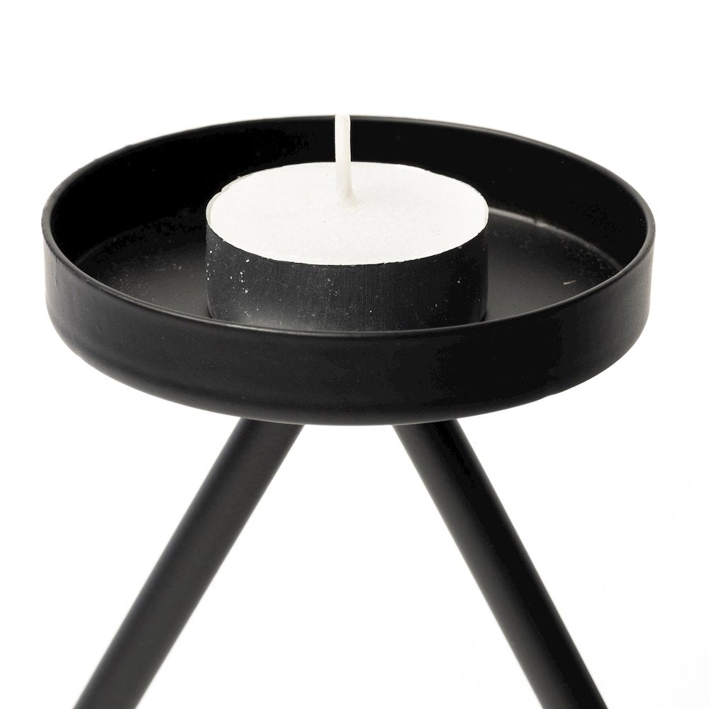 Meira Black Metal Seven Votive Table Candle Holder