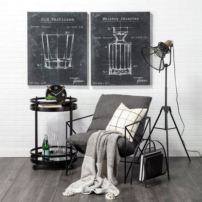 Ada Round Shape Black Metal Frame Two-Tier w/Glass Shelf Bar Cart
