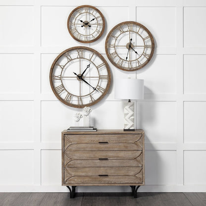Mething Light Brown 19" Small Farmhouse Wall Clock