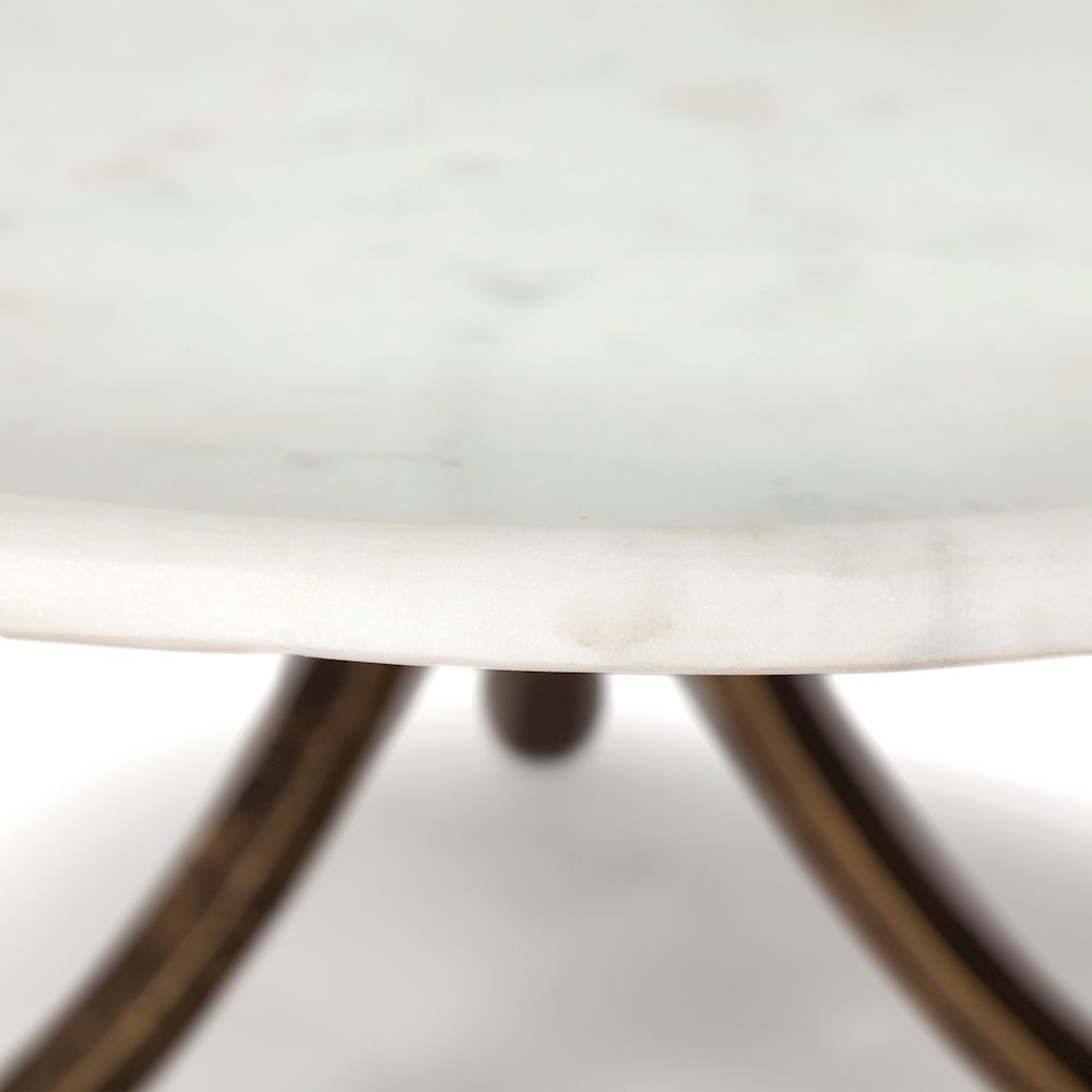 Reinhardt 36" Round Glass Top Marble Shelf Gold Metal Base Coffee Table