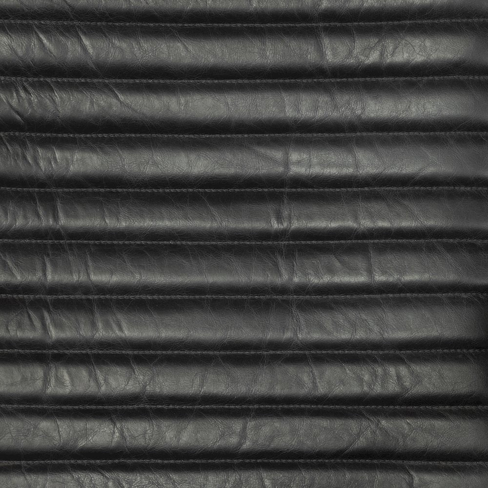 Grosjean Black Leather Wrap Metal Frame Accent Chair