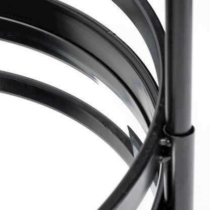 Ada Round Shape Black Metal Frame Two-Tier w/Glass Shelf Bar Cart