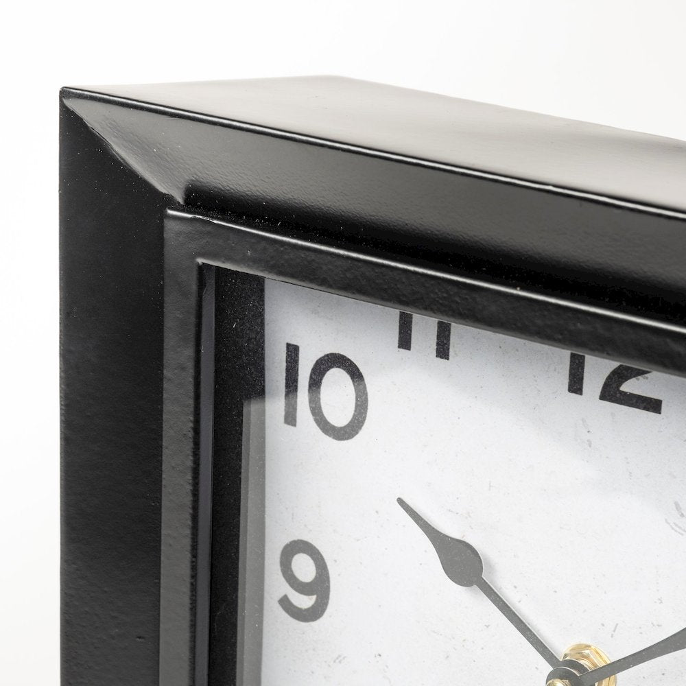 Ralph I Black Metal Square Table Clock