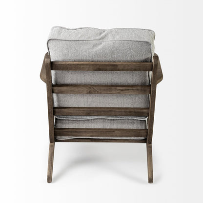 Olympus VI Frost Grey Fabric Wrapped Wooden Frame Accent Chair
