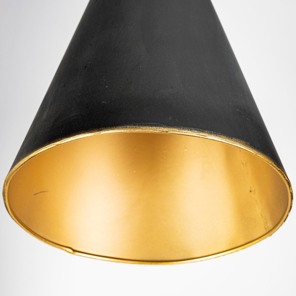 Eris III (58.3"H) Black/Brass Metal Cone Shade Floor Lamp