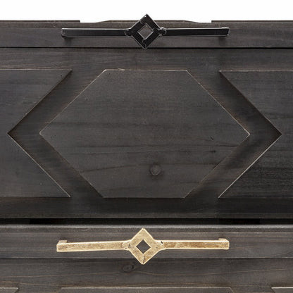 Cassia Set of 2 Brown Wooden Boxes