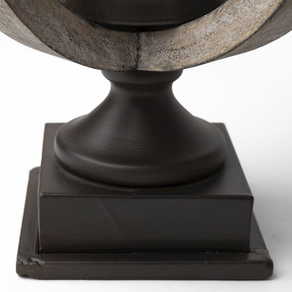 Brillion Small Rustic Wood Metal Table Candle Holder